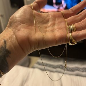 14k gold long wheat chain